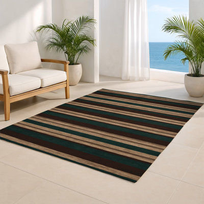 Tapis intérieur / extérieur brun HorizontalStripes