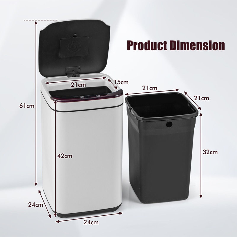 Intelligent Touchless Small Smart Motion Sensor Smart Garbage Can Stainless Steel 3 Litre Trash Can