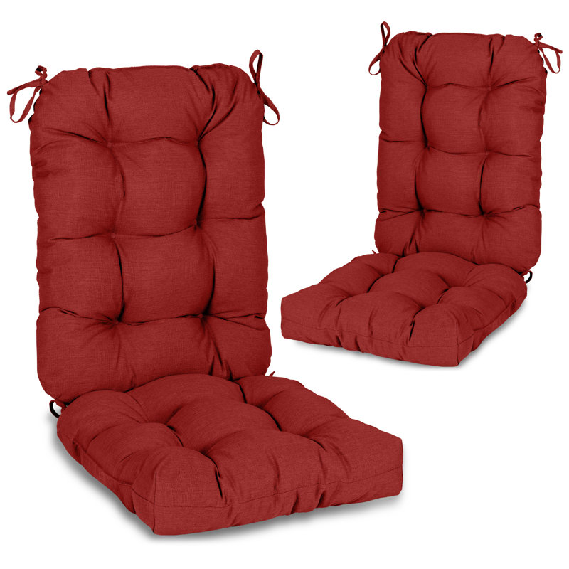  Aoodor Outdoor Tufted Back Cushions Patio Replacement Chair Cushion, Red