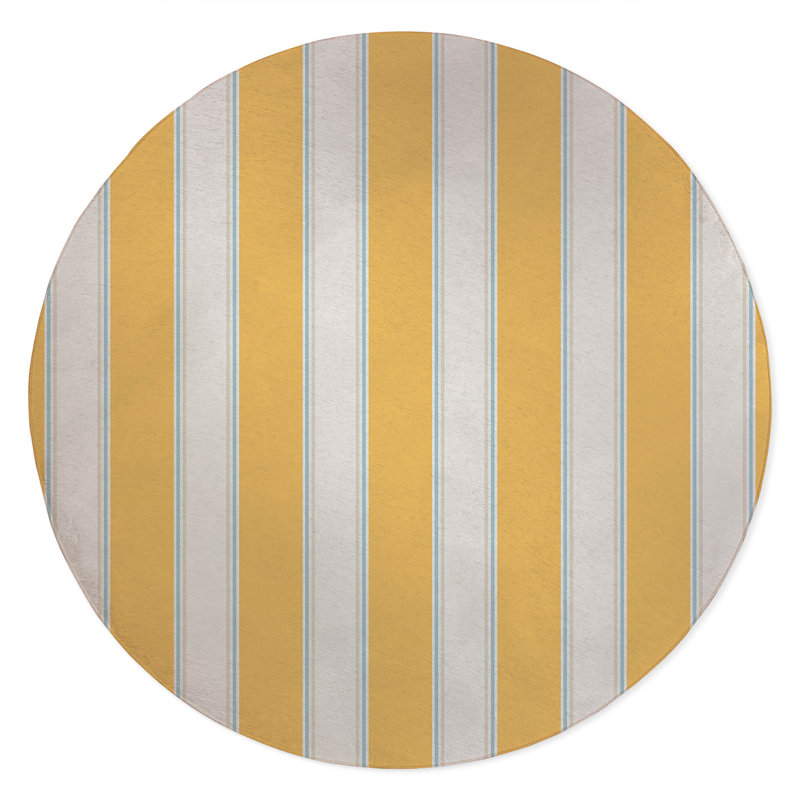 Tapis d'extérieur à rayures Cabana, Rond 5 pi