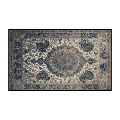 Machine Washable Black Area Rug