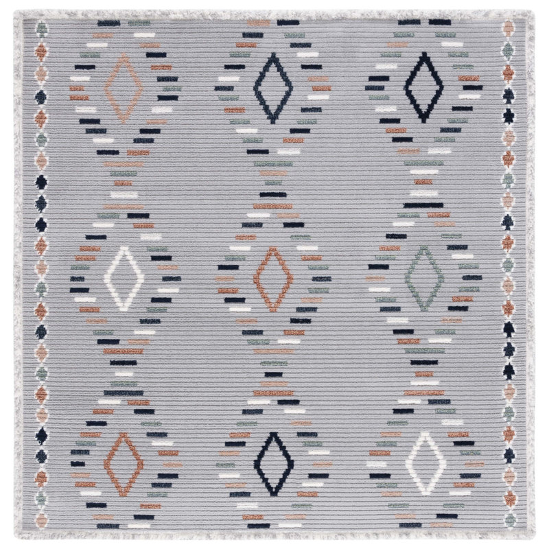 Khallil Performance Geometric Rug, Square 6'7"