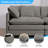 Boneless 77.2" Modular Sectional Sofa With Movable Ottomans - Chenille Fabric, High-resilience Foam Cushions & Removable Armrests (56.3"w X 33.1"h, 4 Color Options)"-1026837563