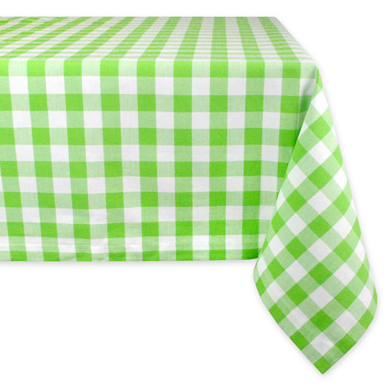 Estacia Checkered 100% Cotton Tablecloth, Yellow, Gingham, 52" L x 52" W