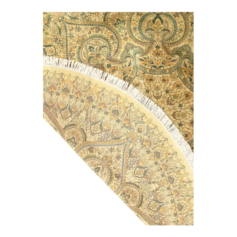 Tapis ivoire noué à la main Tabriz 10 pi 2 po x 10 pi 2 po