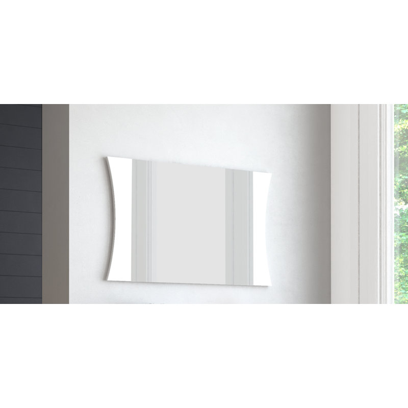 Steller Flat Wall Mirror, Glossy White