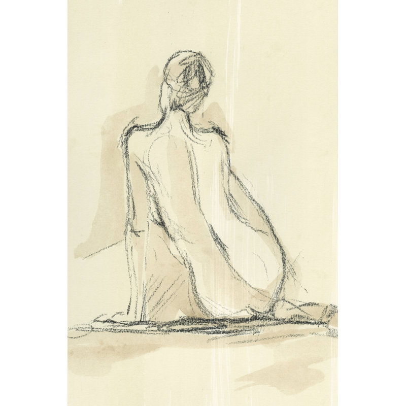 Neutral Figure Study III - Wrapped Canvas Print, 46cm H x 30cm W