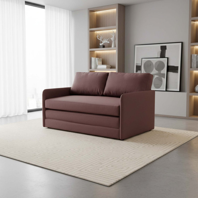 Modern Contemporary Fabric Upholstered Loveseat Sleeper