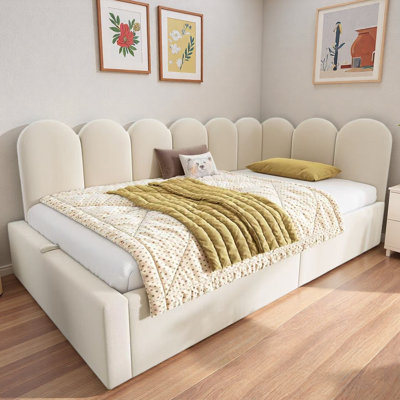 Upholstered Daybed With Hydraulic Storage And Adjustable Side Panels by Latitude Run