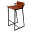 Tabouret de bar 35 po en bois d'acacia de style industriel avec structure en métal