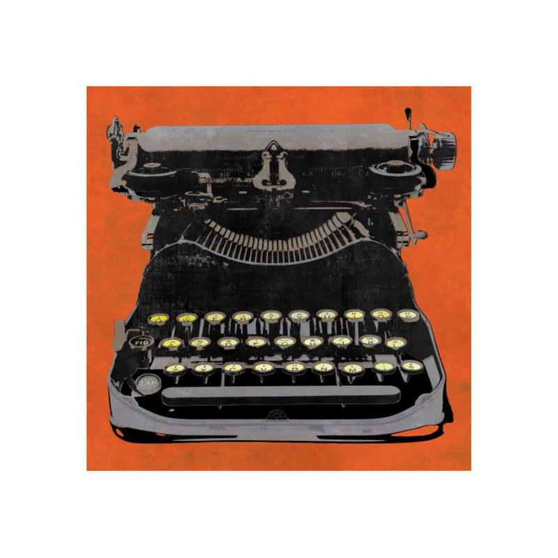 «Vintatge Typewritier I» par Guseul Park - impression, H 40 po x l 40 po x P 1,5 po, Couche de verre
