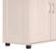 Armoire de rangement haute et large pour salle de bain, unité de rangement pour salle de bain, armoire autoportante avec 4 portes, tablettes réglables, blanc