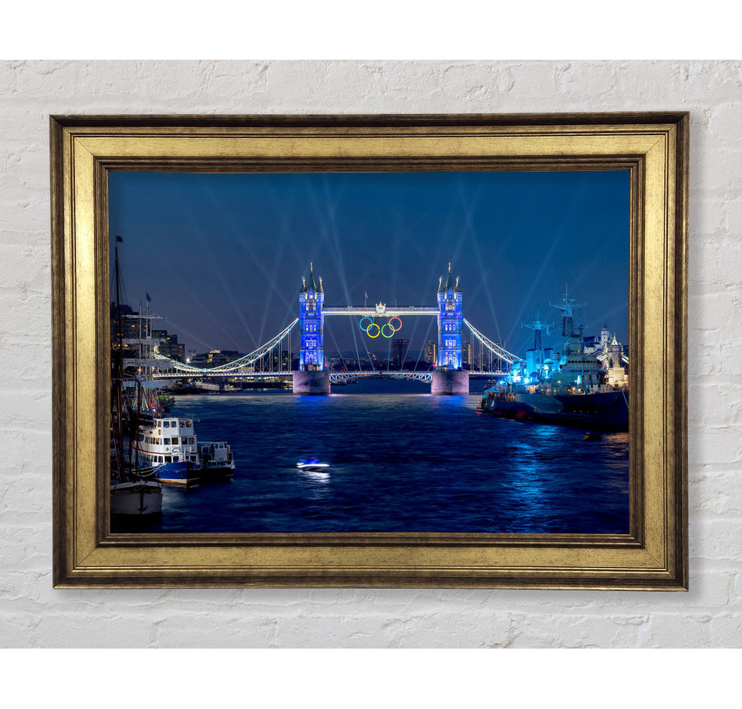 Tower Bridge Olympic Lighting London - Einzelner Bilderrahmen Kunstdrucke