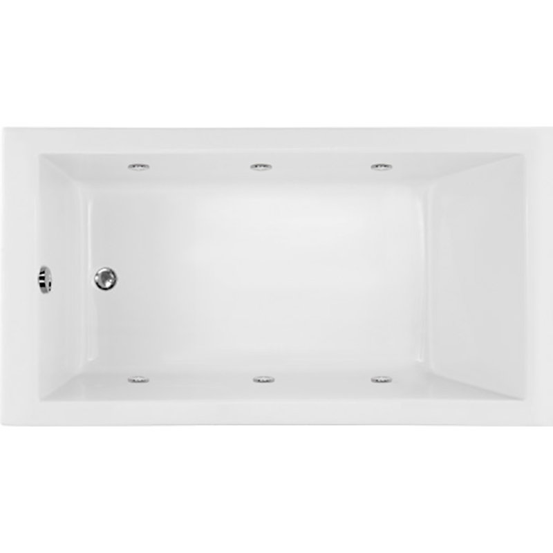 Rhine 60'' L Bathtub, Matte White, Polished Brass, Left