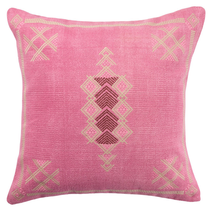 Coussin 100% laine Mikes, Polyester/ Bourre en polyester, Rose / brun clair