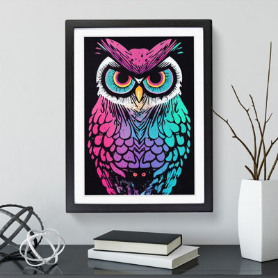 Neon Owl - Single Picture Frame Print