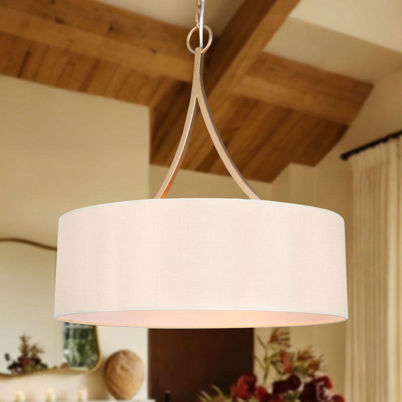Lustre tambour 3 lumières à abat-jour Mckevitt