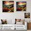 «Vineyard Sunset Rows Of Ruby Landscape I», reproduction sur toile-496374812-496374813