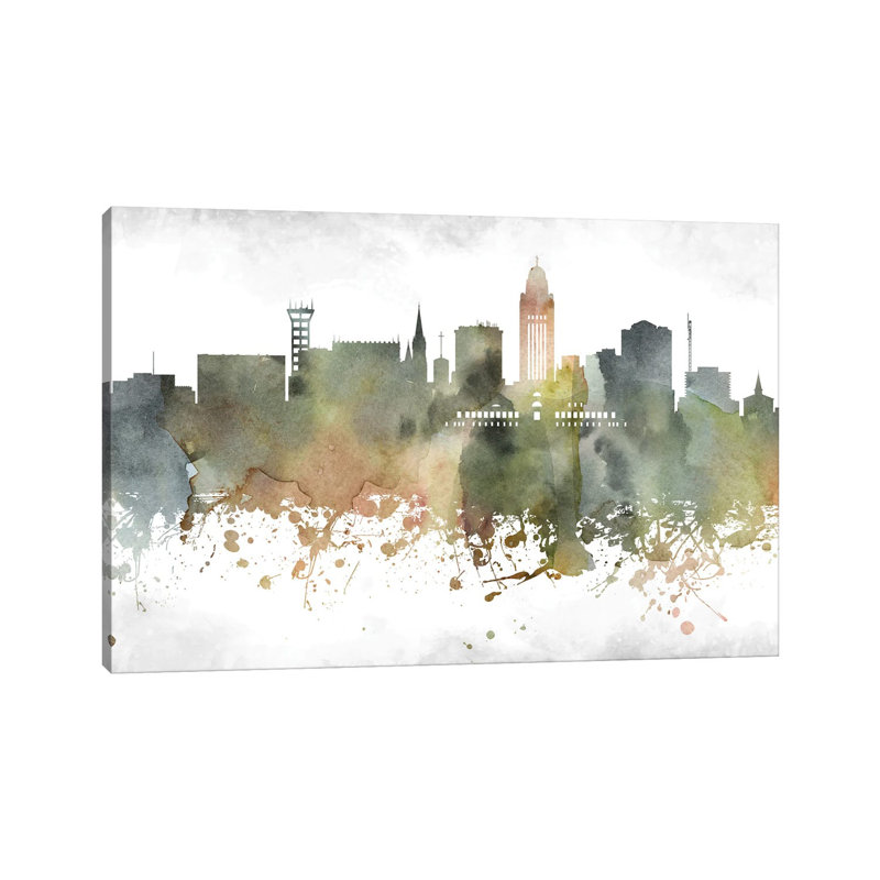 Lincoln Skyline - Wrapped Canvas Print, 66.04 cm H x 45.72 cm W