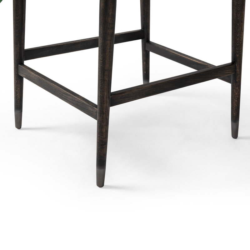 Anton Stool-Havana Brown-Bar, Beige Polyester Blend, Counter Stool (27" Seat Height)