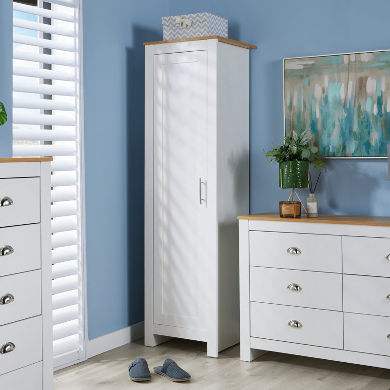 Camden 1 Door Bedroom Storage Wardrobe, White