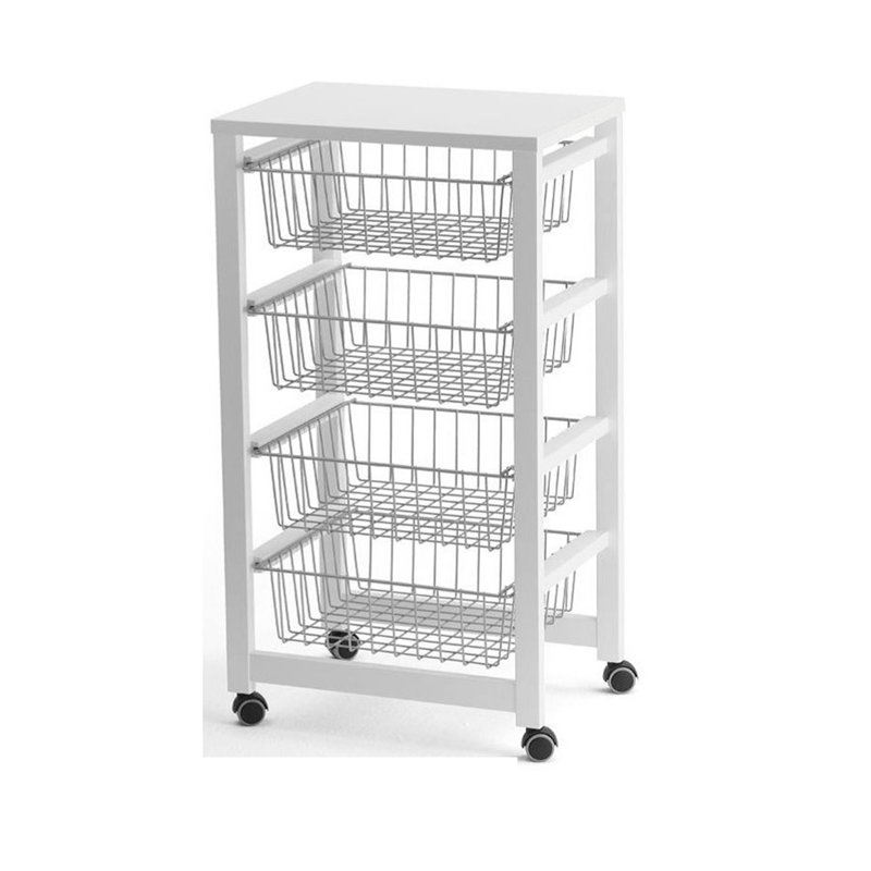 Ruthar Solid Wood Bar Cart, White