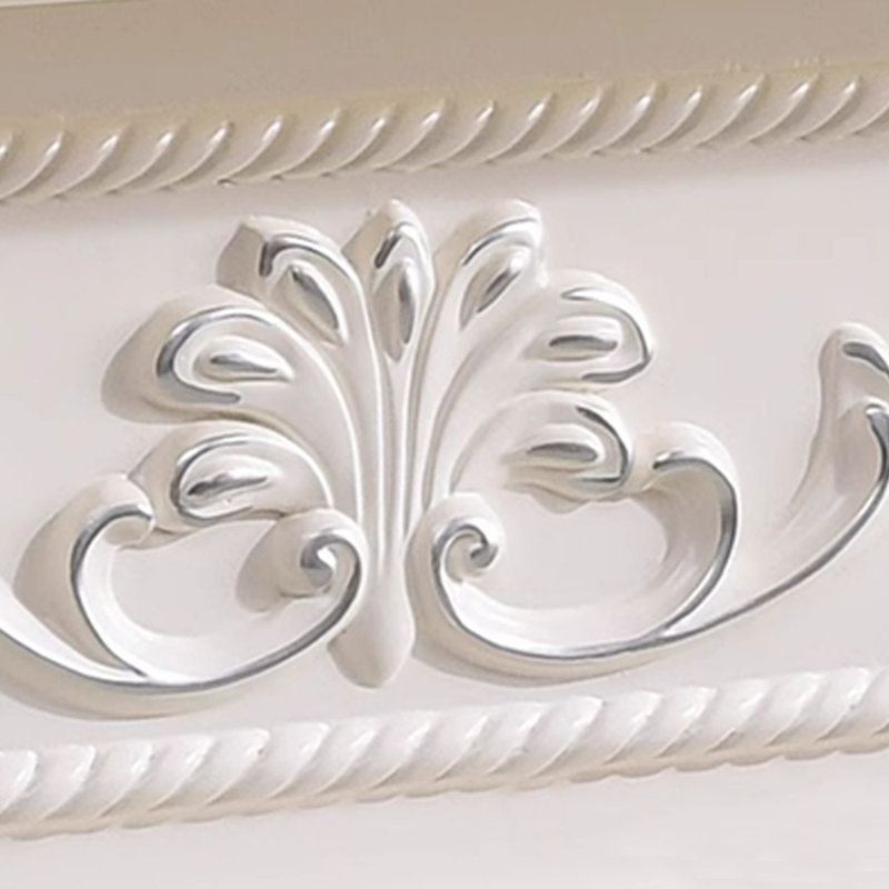 Three-dimensional carving craft fireplace, White, 45.66" H x 59.05" W x 12.99" D