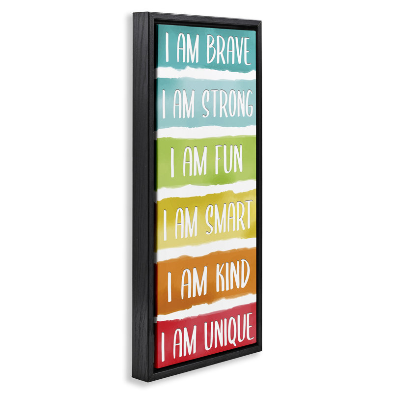 "Fun Inspirational Rainbow" par Grain, Cadre flottant noir de jais, H 25 po x l 11 po