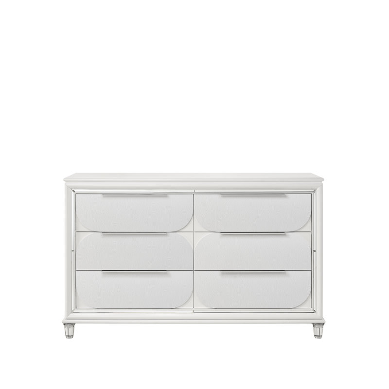 Commode finition perle blanche
