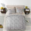 De literie pour très grand lit deux pièces, microfibre de polyester, ensemble de chambre moderne gris