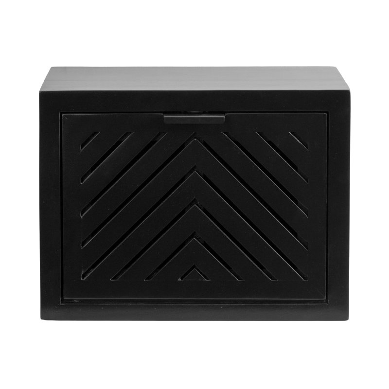 Wood Floating Side Table, Black