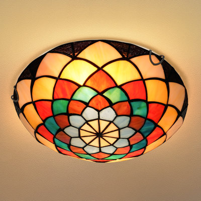 Hoch 12'' Tiffany Flush Mount Ceiling Light