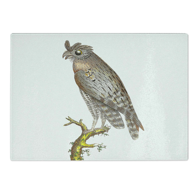 Glass Least Horned Owl by George Shaw Chopping Board, 39 cm W x 28.5 cm L
