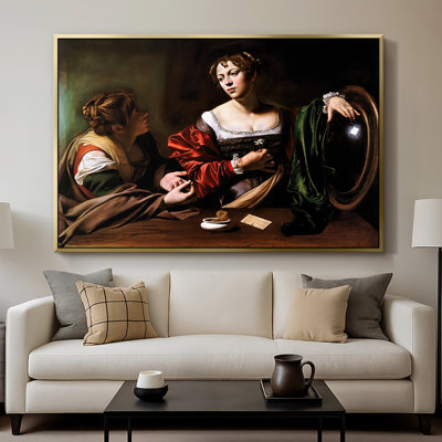 Martha et Mary Magdalene, v. 1598 - Toile tendue avec châssis Caravaggio
