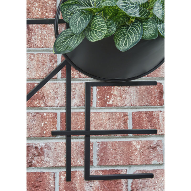 Contemporary Black Metal 'Home' Wall Planter for Indoor/Outdoor