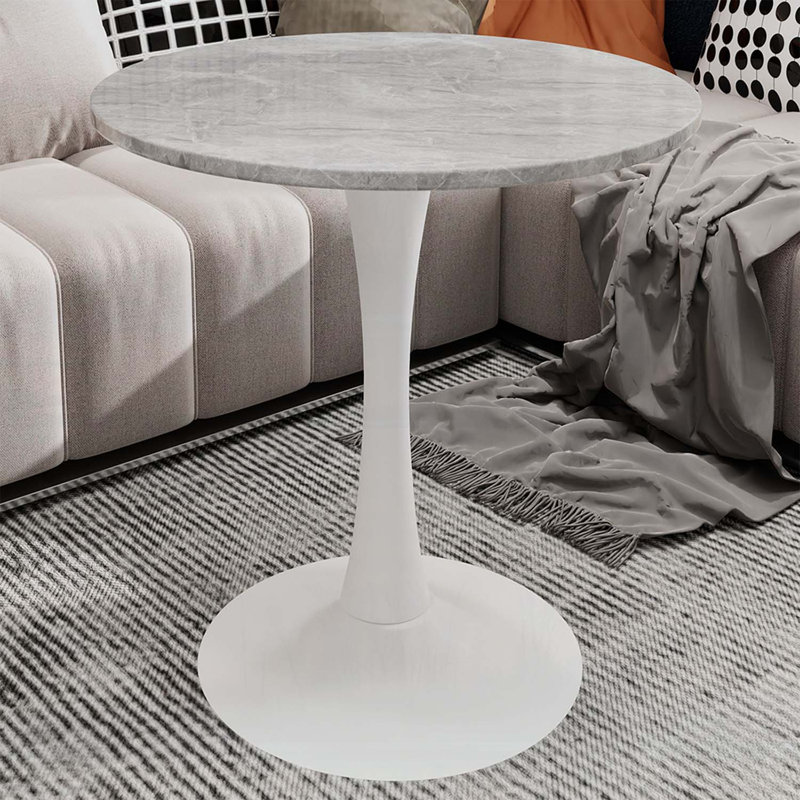 Table basse de style Mid-Century moderne, pour 2 à 4 personnes, Gris clair / blanc