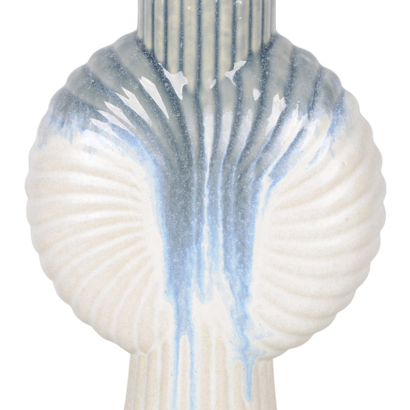 Handcrafted Earthenware Vase - Modern Minimalist Ceramic Decor, Stylish Pottery Accent for Home, 10" H x 7" W x 3" D