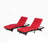 Outdoor Wicker Long Reclining  Lounge Chair Set of 2-1698292682