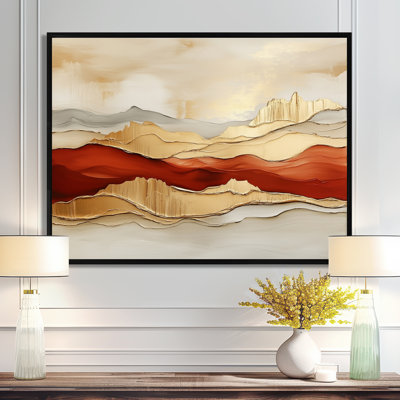 «Horizon in Golden Light I - Sunset Landscape», art mural sur toile