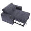 Canapé convertible 1 pièce en velours côtelé gris foncé avec porte-gobelet