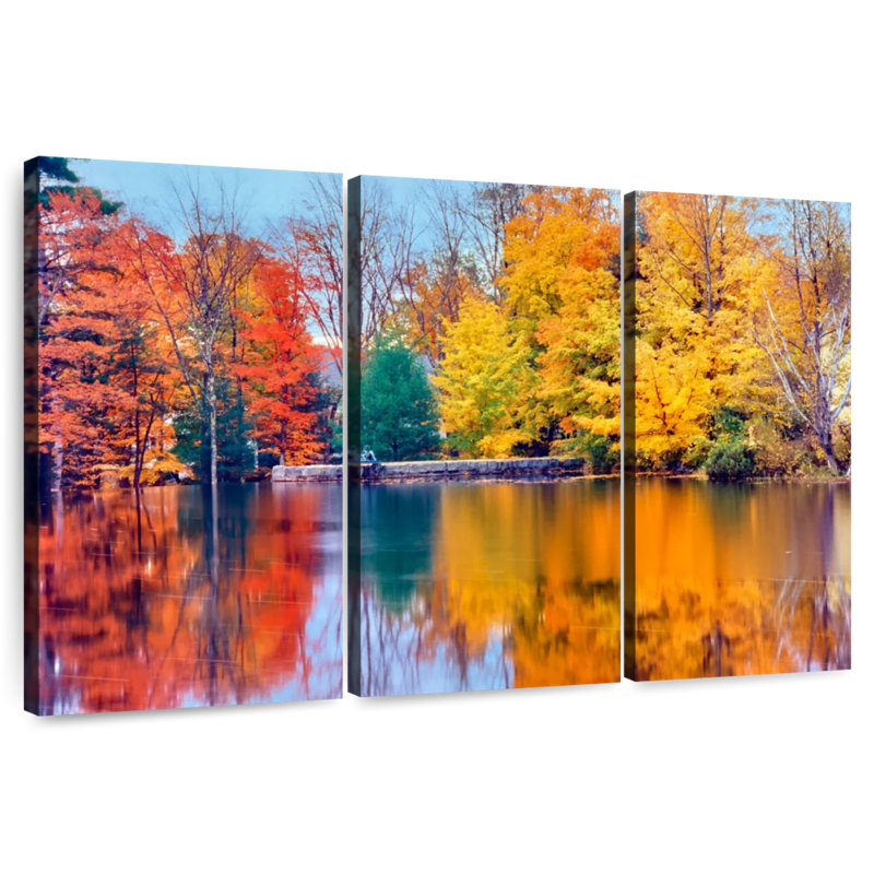 Feuillage d'automne coloré Alvord, lac Ossipee, H 48 po x l 74 po