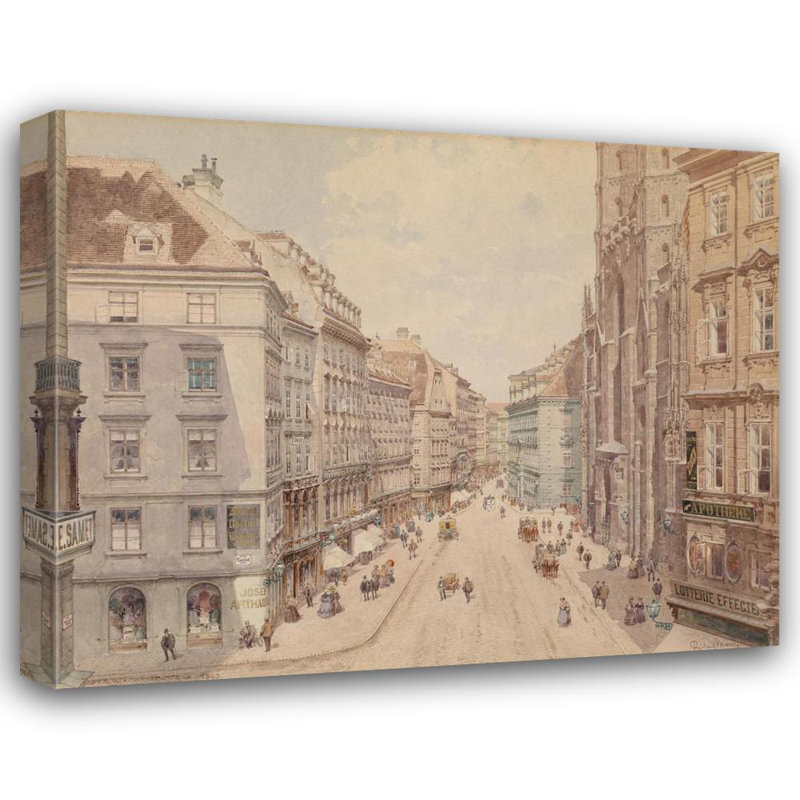 "Vienna Stephansplatz" par Richard Moser, reproduction d'art sur toile tendue, H 24 po x l 17 po