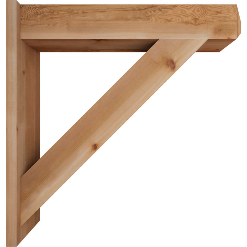 Traditional Craftsman Rustic Wood Outlooker, 7 1/2" W Western Red Cedar (Smooth), 38" D x 38" H