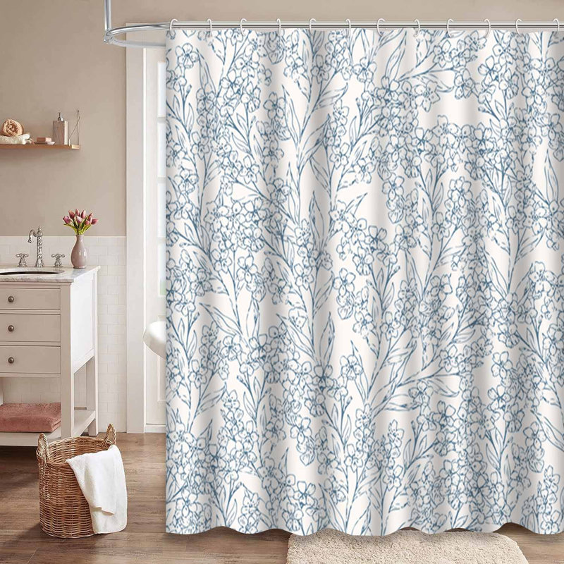 Rideau de douche imperméable à motif rétro avec 12 crochets, L 72 po x l 78 po