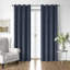 Shay Solid Dark Denim Cotton Grommet Top Drapery Panel Set of 2-1222517872