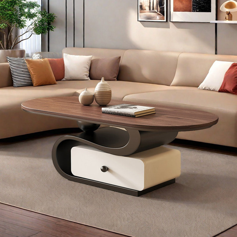 Table basse Simple Style, H 15,74 po x L 51,18 po x l 27,55 po, Noir / blanc