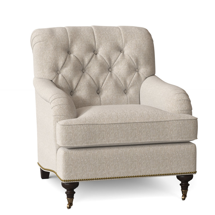 Fauteuil à coussin en duvet capitonné Devan