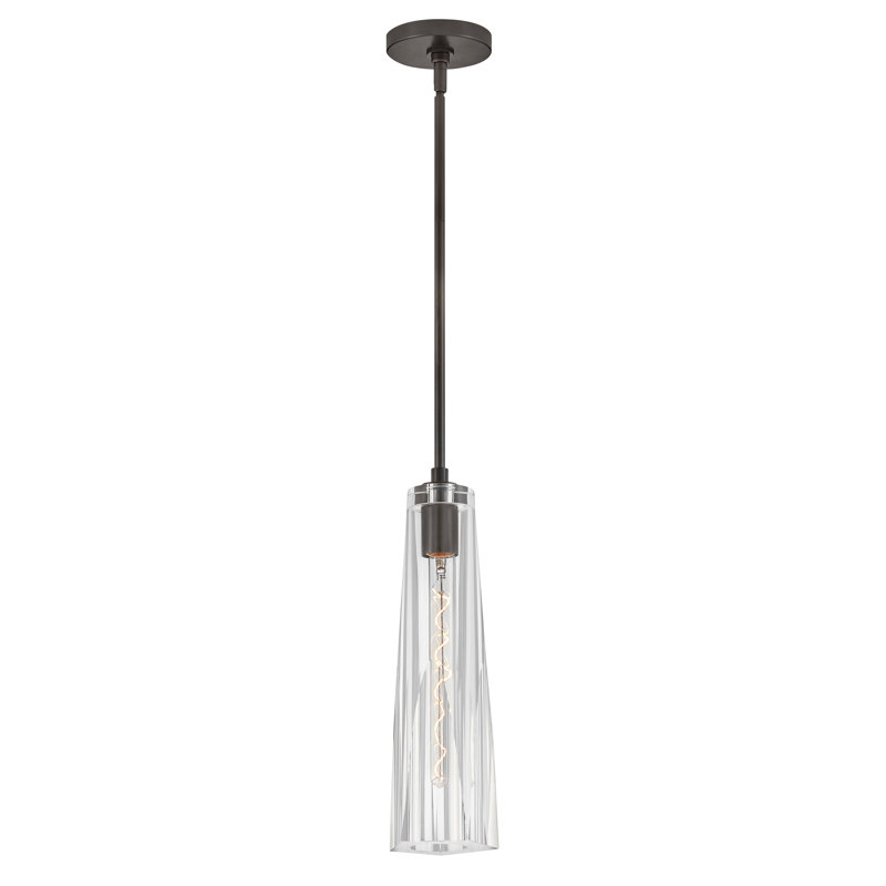 Cosette Sleek Black Oxide LED Pendant with Crystal-Cut Shade