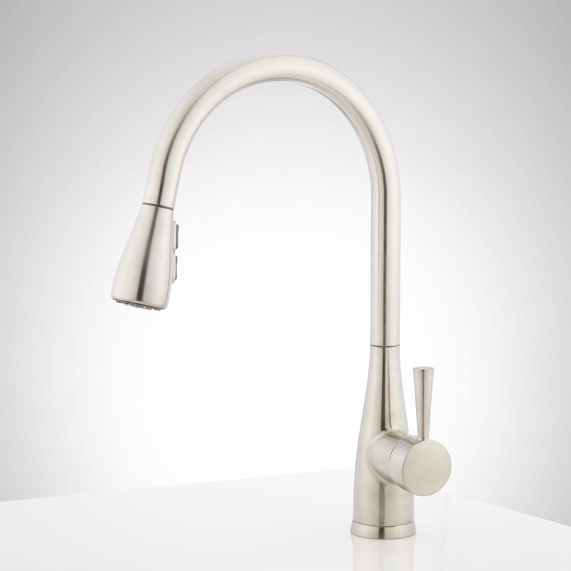 Calverton Single-Hole Pull-Down Kitchen Faucet - Stainless Steel, Stainless Steel
