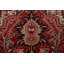 Tapis de la surface en laine rouge 9 pi 5 po x 12 pi 7 po one-of-kind à la main noué la 1940s serapi Sedgewickville